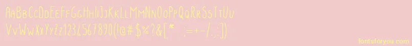 MbPotatoesandpeas Font – Yellow Fonts on Pink Background