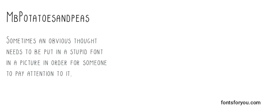 Review of the MbPotatoesandpeas Font