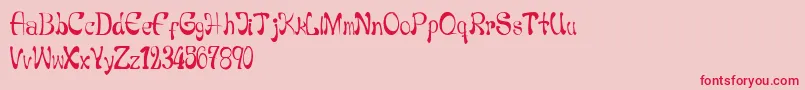Navz Font – Red Fonts on Pink Background