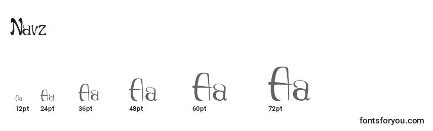 Размеры шрифта Navz