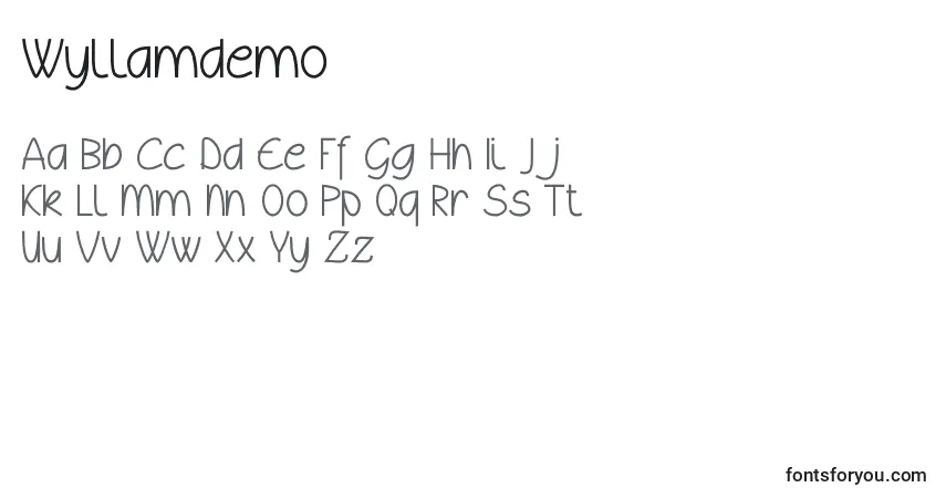 Wyllamdemo (110411)フォント–アルファベット、数字、特殊文字