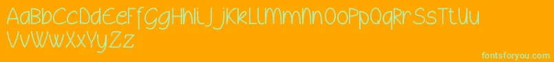Wyllamdemo Font – Green Fonts on Orange Background