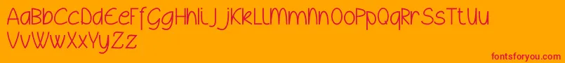 Fonte Wyllamdemo – fontes vermelhas em um fundo laranja