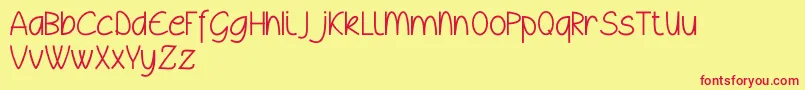 Wyllamdemo-fontti – punaiset fontit keltaisella taustalla