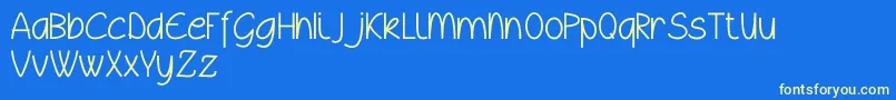 フォントWyllamdemo – 黄色の文字、青い背景