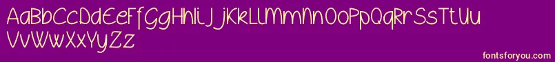 Wyllamdemo-Schriftart – Gelbe Schriften auf violettem Hintergrund