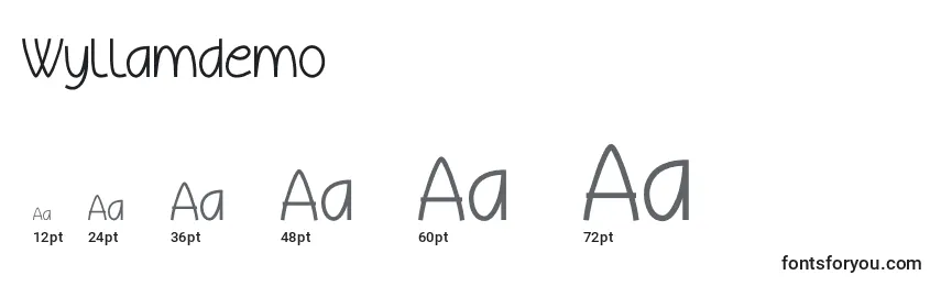 Размеры шрифта Wyllamdemo (110411)