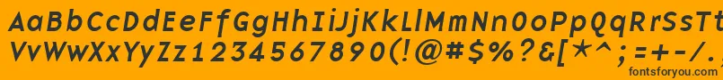 Шрифт BasenineItalic – чёрные шрифты на оранжевом фоне