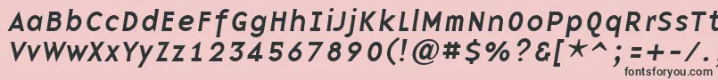 フォントBasenineItalic – ピンクの背景に黒い文字