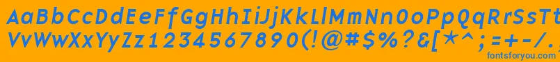 BasenineItalic Font – Blue Fonts on Orange Background