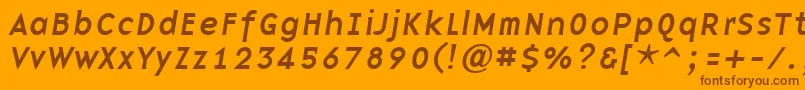 BasenineItalic Font – Brown Fonts on Orange Background