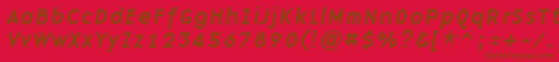 BasenineItalic-fontti – ruskeat fontit punaisella taustalla