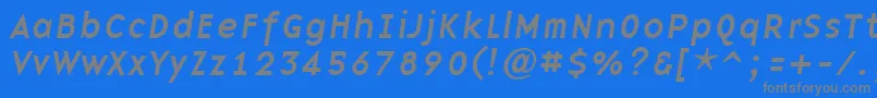 BasenineItalic-Schriftart – Graue Schriften auf blauem Hintergrund