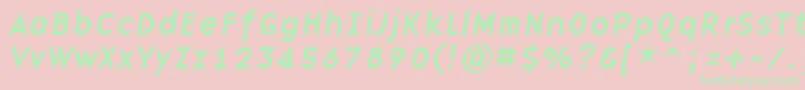 BasenineItalic Font – Green Fonts on Pink Background