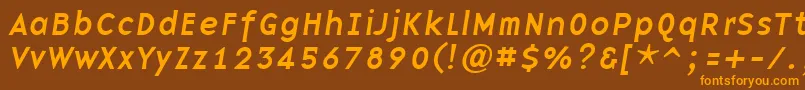 BasenineItalic Font – Orange Fonts on Brown Background