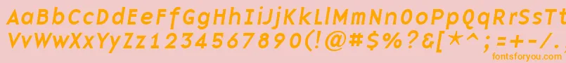 BasenineItalic Font – Orange Fonts on Pink Background