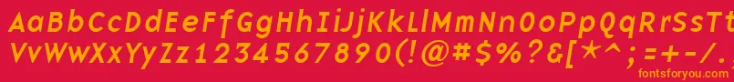 BasenineItalic Font – Orange Fonts on Red Background