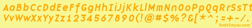 Шрифт BasenineItalic – оранжевые шрифты на жёлтом фоне