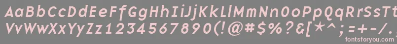BasenineItalic-fontti – vaaleanpunaiset fontit harmaalla taustalla