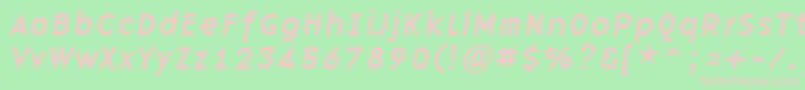 フォントBasenineItalic – 緑の背景にピンクのフォント