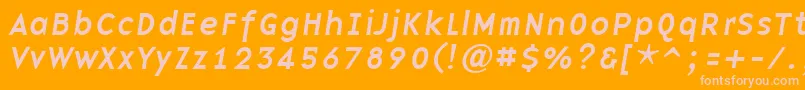 BasenineItalic Font – Pink Fonts on Orange Background