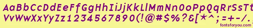 BasenineItalic Font – Purple Fonts on Yellow Background