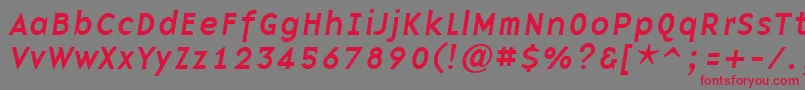 BasenineItalic Font – Red Fonts on Gray Background