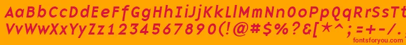 BasenineItalic Font – Red Fonts on Orange Background