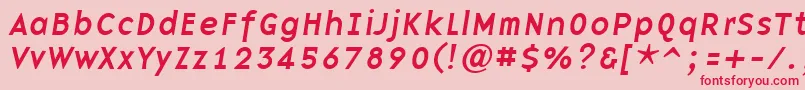BasenineItalic Font – Red Fonts on Pink Background