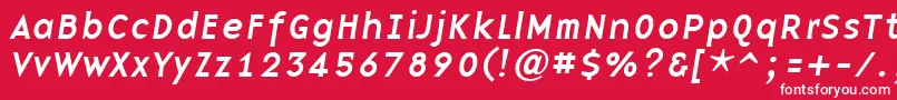 BasenineItalic Font – White Fonts on Red Background