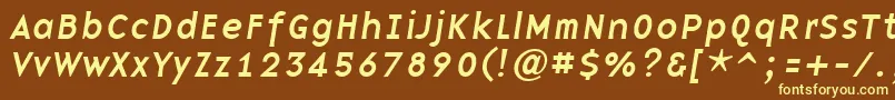 Czcionka BasenineItalic – żółte czcionki na brązowym tle