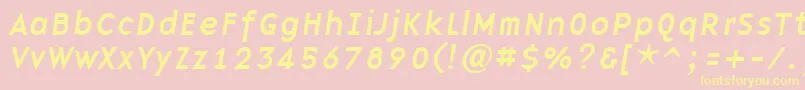 フォントBasenineItalic – 黄色のフォント、ピンクの背景