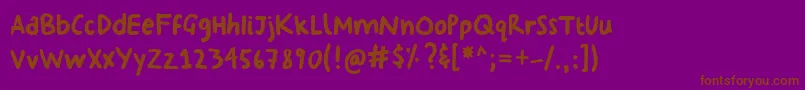 Police GeorginasHand – polices brunes sur fond violet