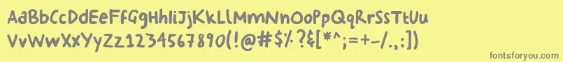 Czcionka GeorginasHand – szare czcionki na żółtym tle