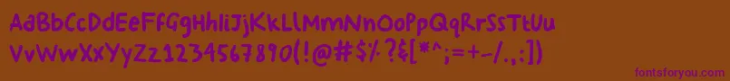 GeorginasHand Font – Purple Fonts on Brown Background