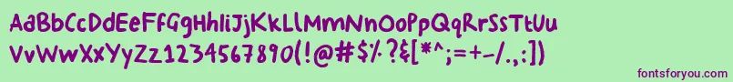 GeorginasHand Font – Purple Fonts on Green Background