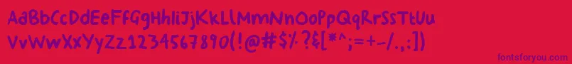 GeorginasHand Font – Purple Fonts on Red Background