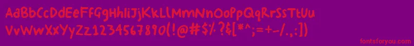 GeorginasHand Font – Red Fonts on Purple Background