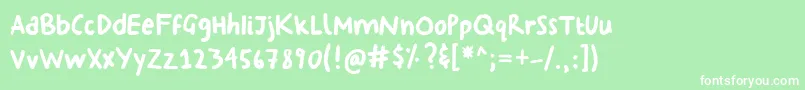GeorginasHand Font – White Fonts on Green Background