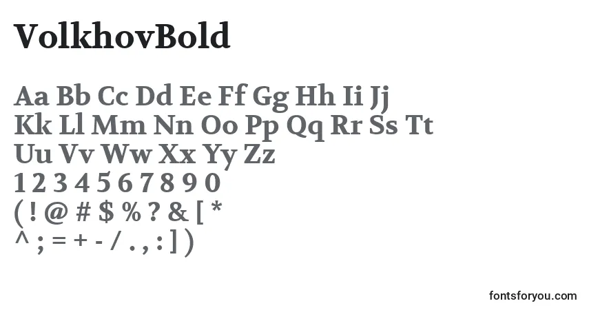 Schriftart VolkhovBold – Alphabet, Zahlen, spezielle Symbole