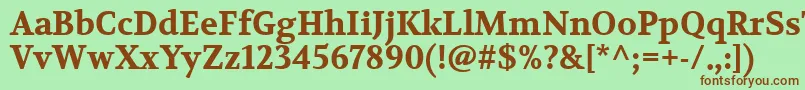 Шрифт VolkhovBold – коричневые шрифты на зелёном фоне