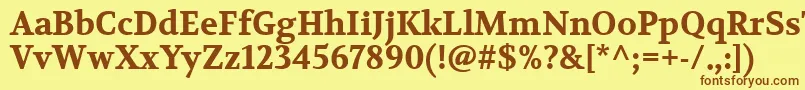 VolkhovBold Font – Brown Fonts on Yellow Background