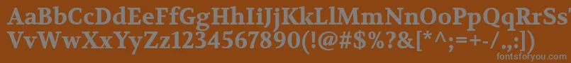 フォントVolkhovBold – 茶色の背景に灰色の文字