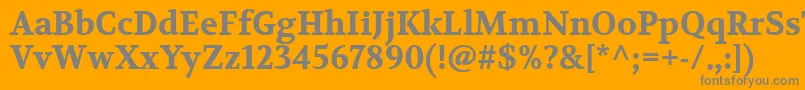 フォントVolkhovBold – オレンジの背景に灰色の文字