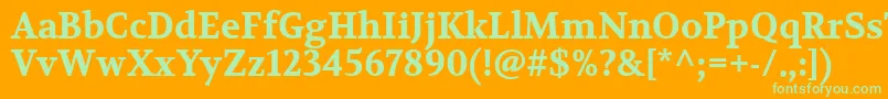 フォントVolkhovBold – オレンジの背景に緑のフォント