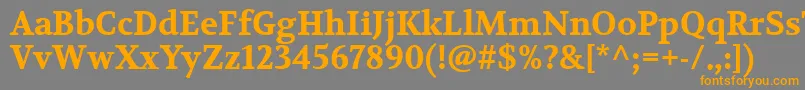 Więcej informacji o czcionce VolkhovBold Czcionka VolkhovBold – pomarańczowe czcionki na szarym tle