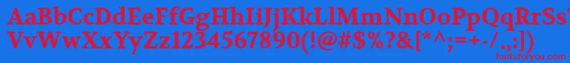 VolkhovBold Font – Red Fonts on Blue Background