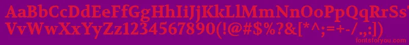 Czcionka VolkhovBold – czerwone czcionki na fioletowym tle