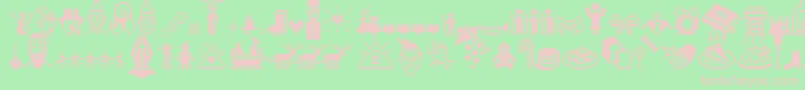 Suboe Font – Pink Fonts on Green Background