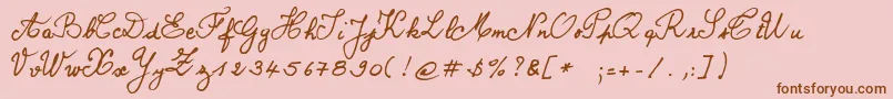 フォントBernard – ピンクの背景に茶色のフォント